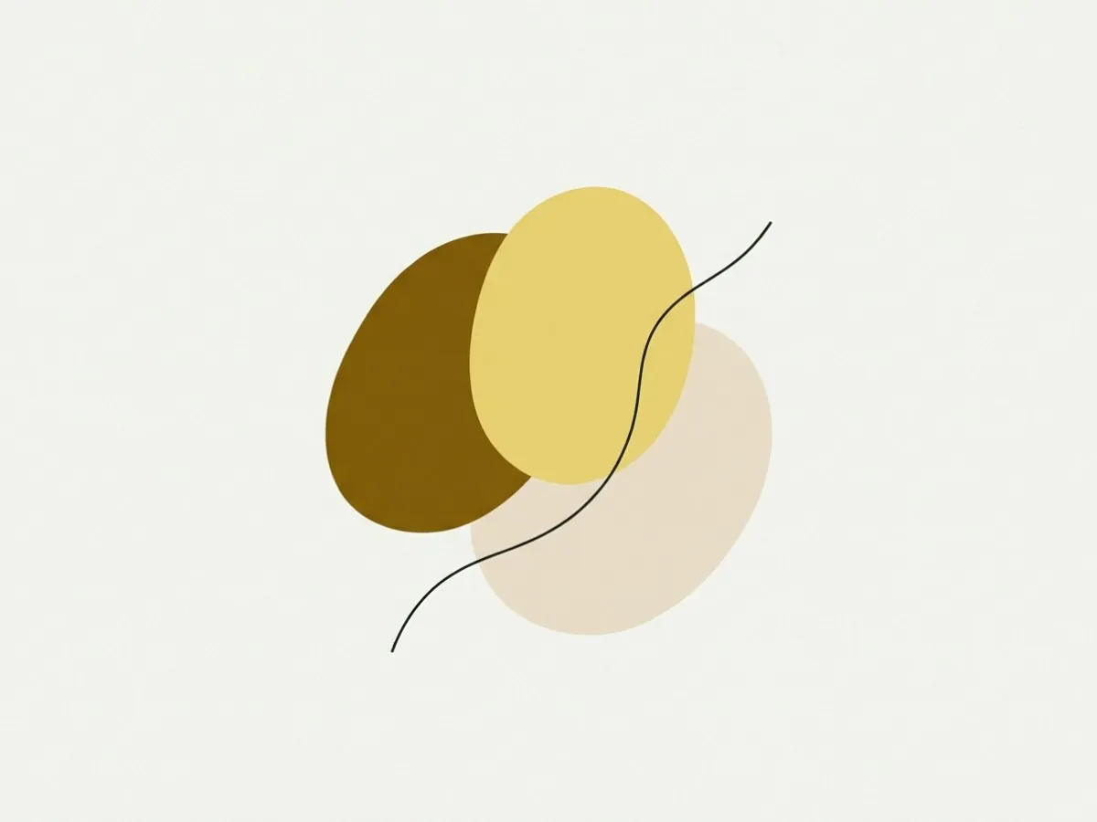Abstract paper-cut shapes in the colors of the air element