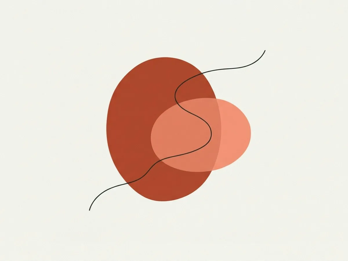 Abstract paper-cut shapes in the colors of the fire element