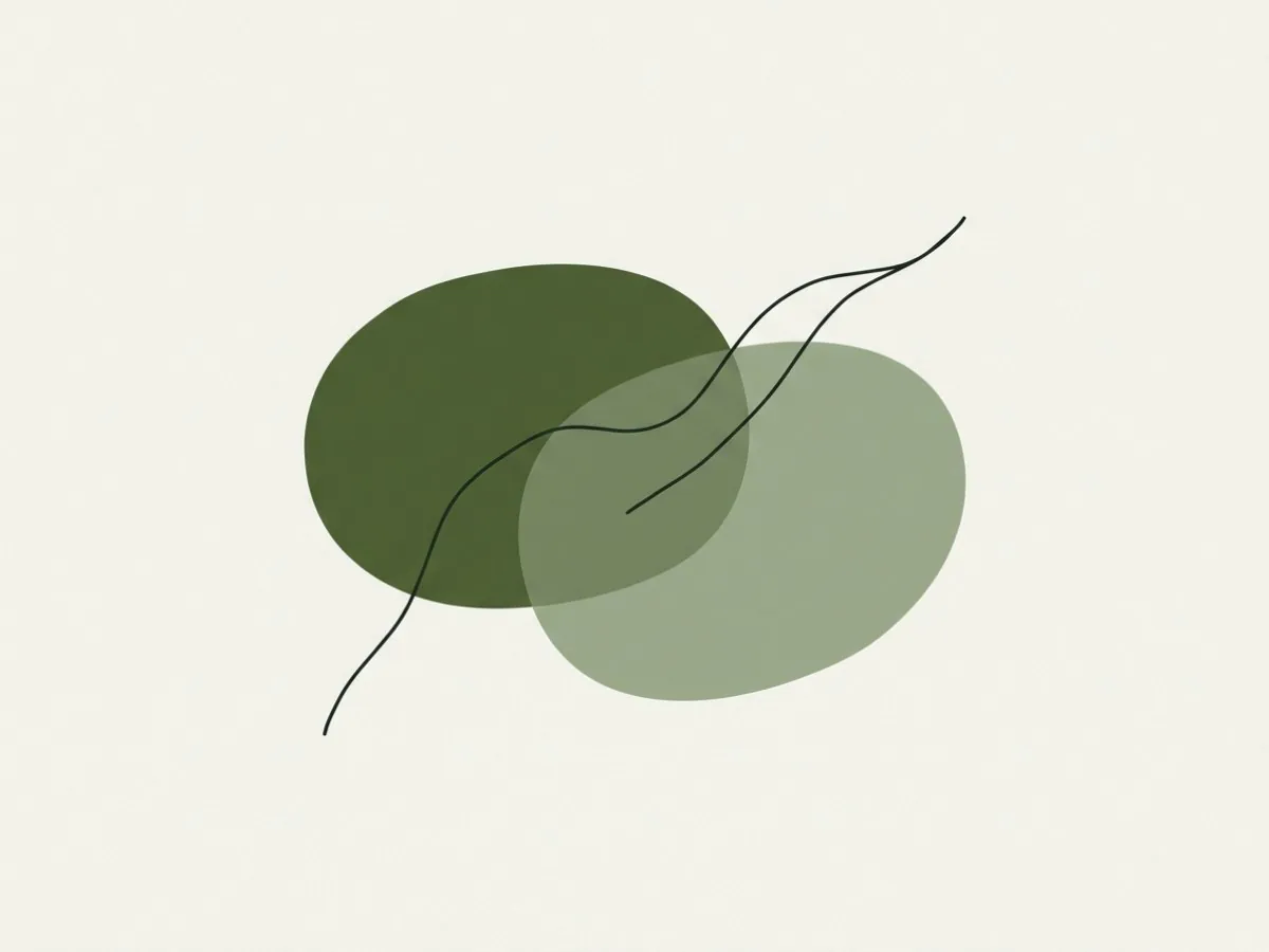 Abstract paper-cut shapes in the colors of the earth element
